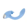 sapphire sky silicone dual tongue rabbit vibrator blue