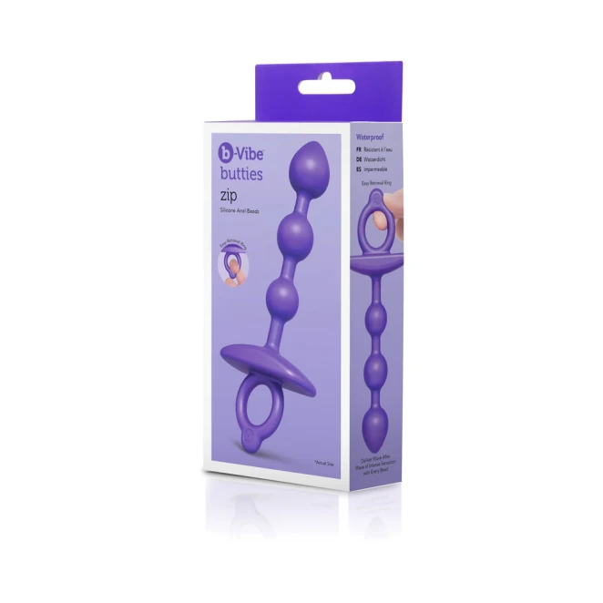 b-Vibe Butties Zip Silicone Beaded Anal Plug