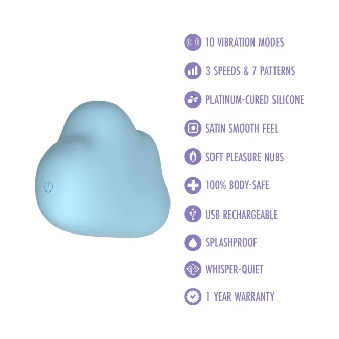 cuddle cloud silicone lay on vibrator blue clit massager