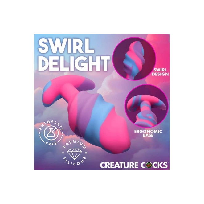 Creature Cocks Unicorn Swirl Small Silicone Butt Plug