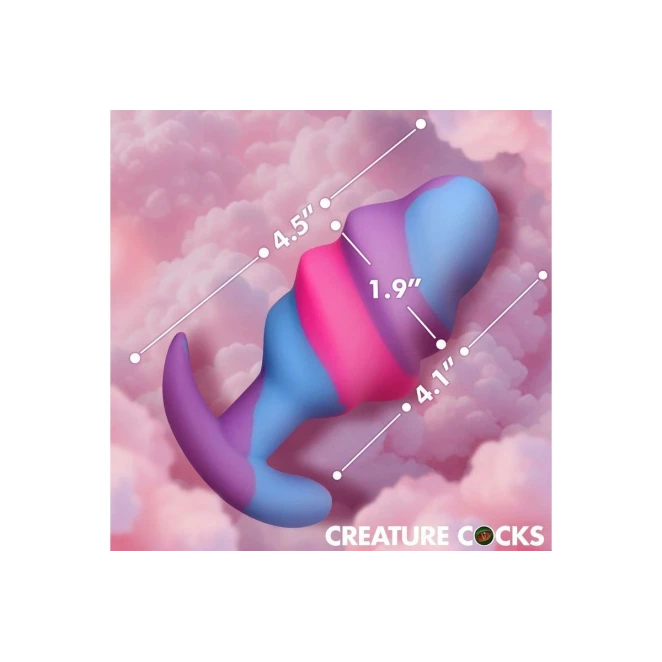 Creature Cocks Unicorn Swirl Small Silicone Butt Plug