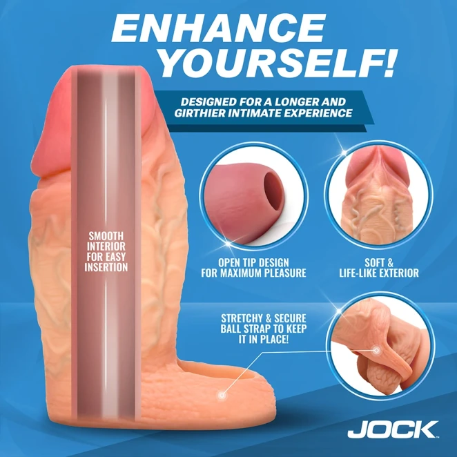 Jock Realistic Silicone Penis Enhancer with Ball Strap