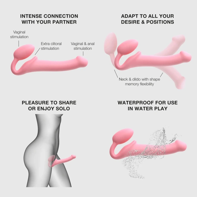 Strap-on-Me Silicone Fully Flexible Strapless Strap-on