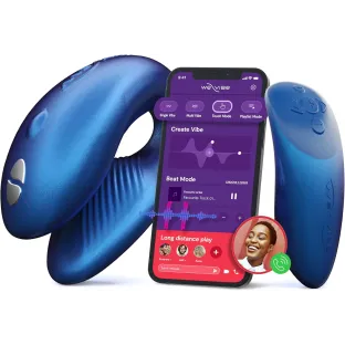 We-Vibe Chorus App and Remote Controlled Rechargeable Couple's Vibrator Cosmic Blue