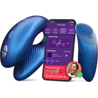 We-Vibe Chorus App and Remote Controlled Rechargeable Couple's Vibrator Cosmic Blue