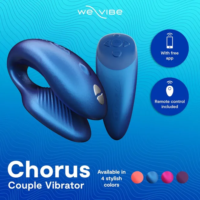 We-Vibe Chorus App and Remote Controlled Rechargeable Couple's Vibrator Cosmic Blue
