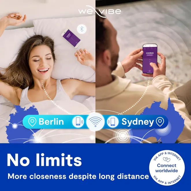 We-Vibe Chorus App and Remote Controlled Rechargeable Couple's Vibrator Cosmic Blue