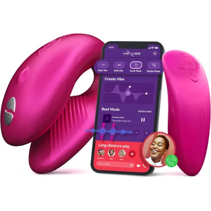 We-Vibe Chorus App and Remote Controlled Rechargeable Couple's Vibrator Cosmic Pink