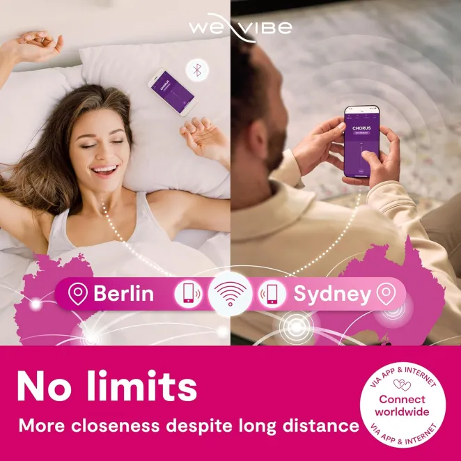 We-Vibe Chorus App and Remote Controlled Rechargeable Couple's Vibrator Cosmic Pink