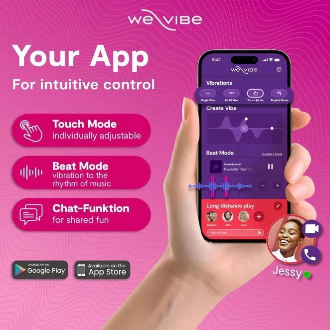 We-Vibe Chorus App and Remote Controlled Rechargeable Couple's Vibrator Cosmic Pink