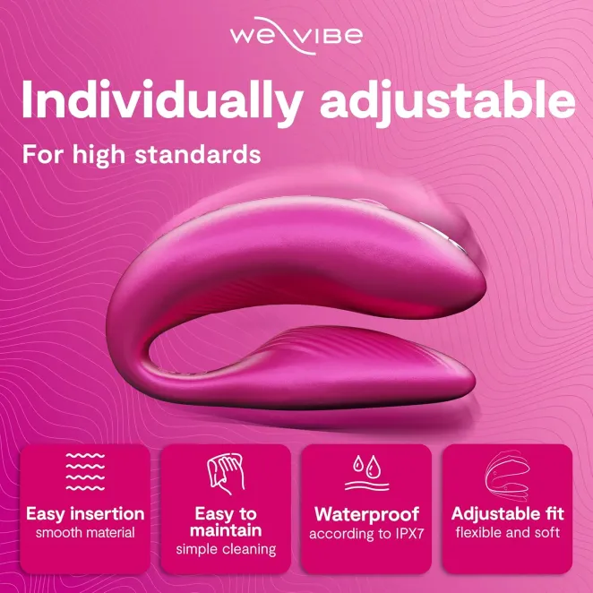 We-Vibe Chorus App and Remote Controlled Rechargeable Couple's Vibrator Cosmic Pink