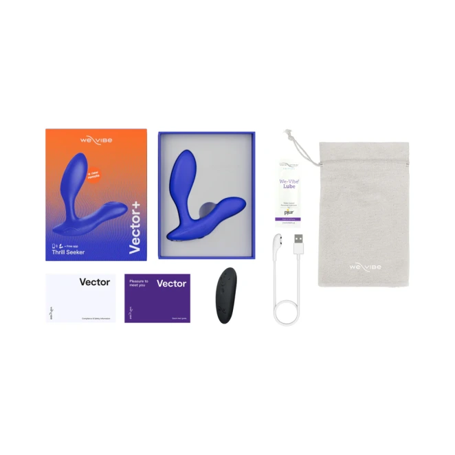 We-Vibe Vector+ App and Remote Controlled Rechargeable Prostate Massager Blue