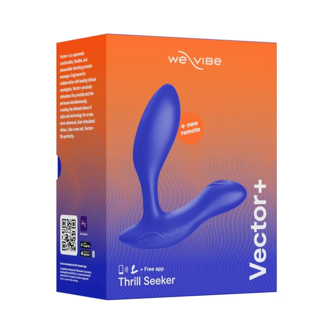 We-Vibe Vector+ App and Remote Controlled Rechargeable Prostate Massager Blue