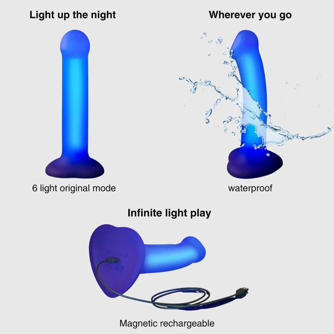6.5 Inch Strap-On-Me Soft Touch Silicone Glow Led Dildo