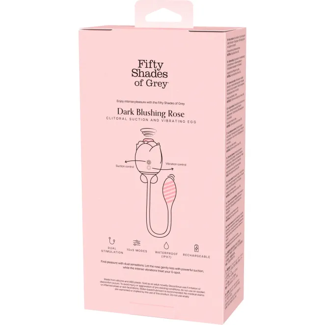 Fifty Shades of Grey Dark Blushing Rose Clitoral Suction Stimulator and Vibrating Egg