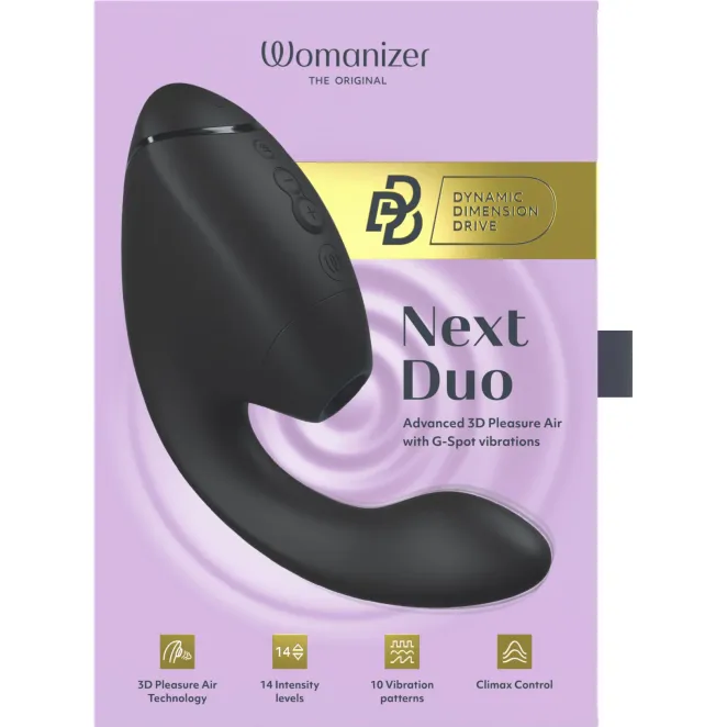 Womanizer Next Duo 3D Black G-Spot and Clitoral Suction Stimulator