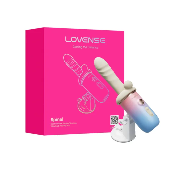 lovense spinel app controlled thrusting heating dildo