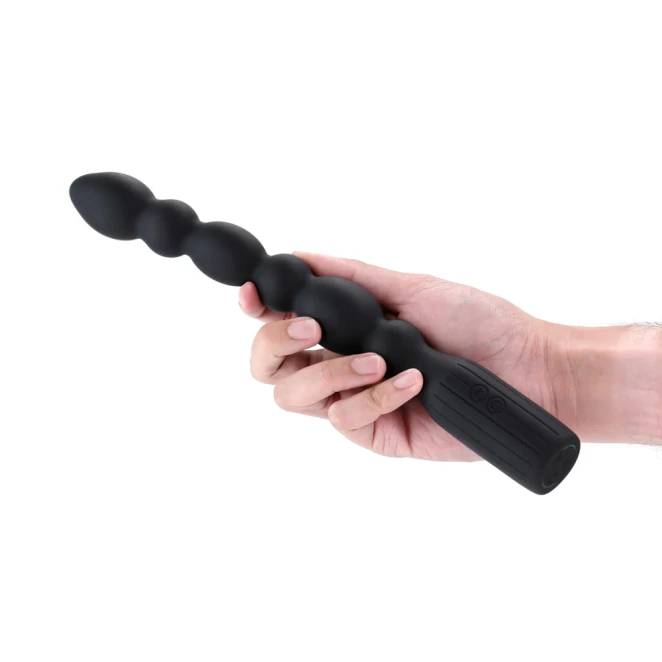 Renegade Prime Silicone Vibrating Anal Beads Black