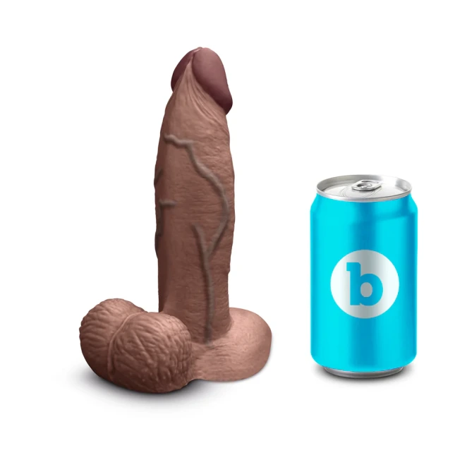 7 Inch b-Vibe Slipskin Flesh Brown Ultra Realistic Girthy Dual Density Dildo