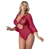 Magic Silk Black Cherry 3/4 Sleeve Playsuit Cherry