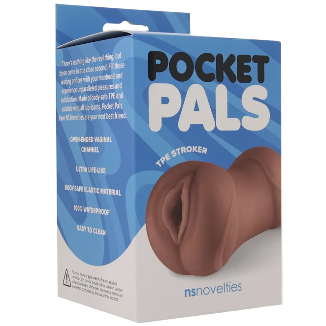 NS Novelties Pocket Pals Mini Realistic Pocket Pussy Brown