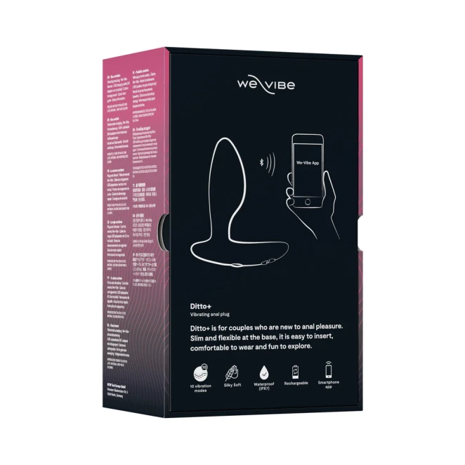 We-Vibe Ditto+ Rechargeable Remote and App Control Vibrating Butt Plug Black