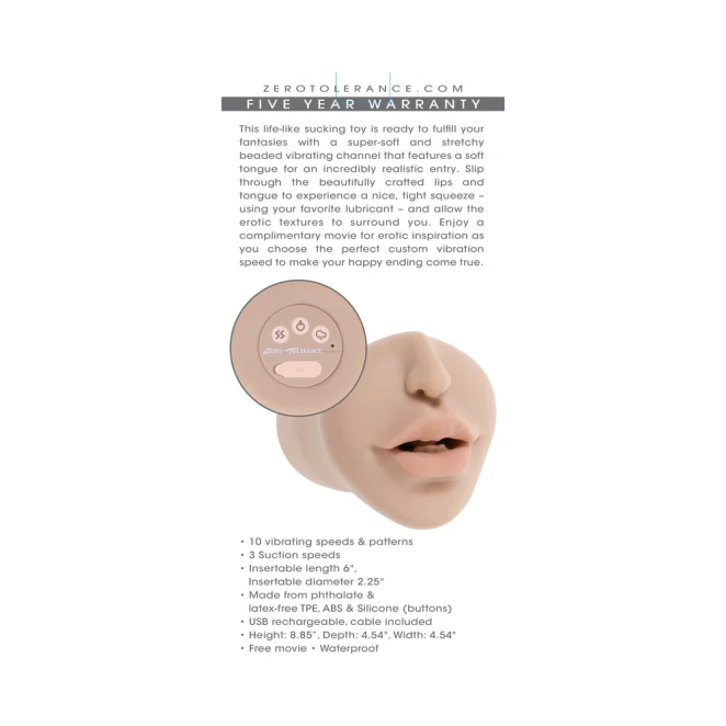 Zero Tolerance Kiss & Tell Realistic Blow Job Stroker