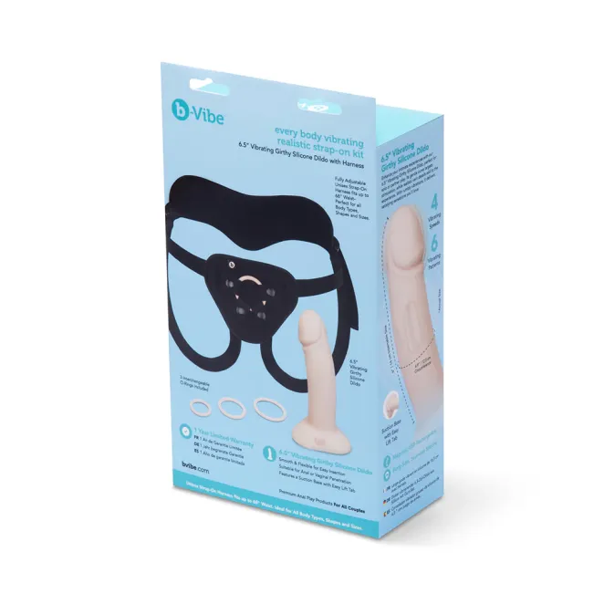 b-Vibe Every Body Realistic Dildo Vibrator Harness Kit 6.5 Inch