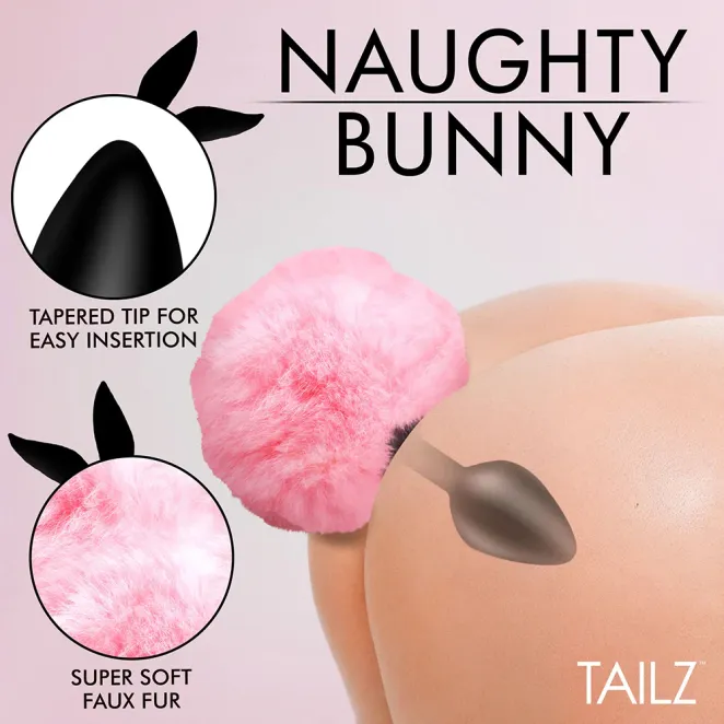Tailz Fluffy Bunny Tail Medium Butt Plug 3 Inch