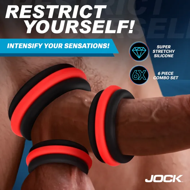 JOCK Enhancers 2-in-1 Silicone Cock Rings (3 Pack)