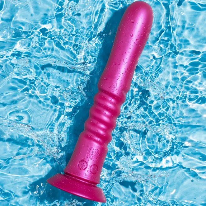 ROMP Jiggle Rechargeable Silicone Thrusting Vibrating Suction Cup Dildo