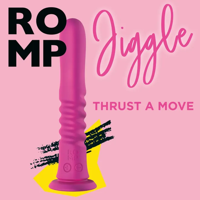 ROMP Jiggle Rechargeable Silicone Thrusting Vibrating Suction Cup Dildo