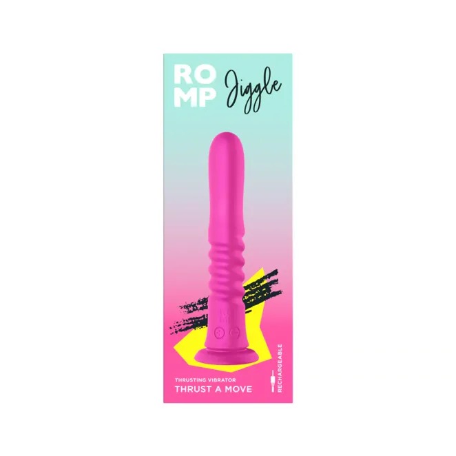 ROMP Jiggle Rechargeable Silicone Thrusting Vibrating Suction Cup Dildo
