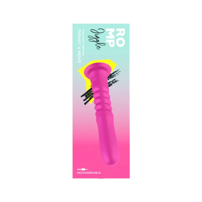 ROMP Jiggle Rechargeable Silicone Thrusting Vibrating Suction Cup Dildo