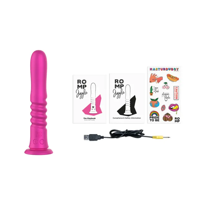 ROMP Jiggle Rechargeable Silicone Thrusting Vibrating Suction Cup Dildo