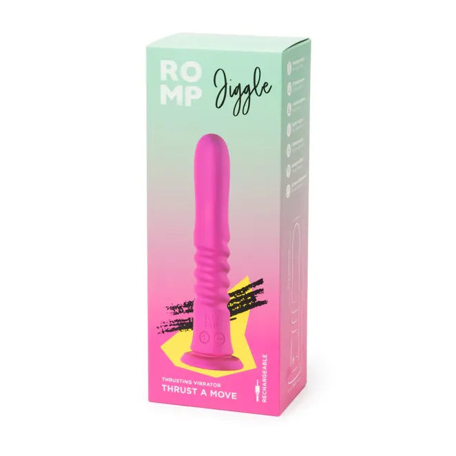 ROMP Jiggle Rechargeable Silicone Thrusting Vibrating Suction Cup Dildo