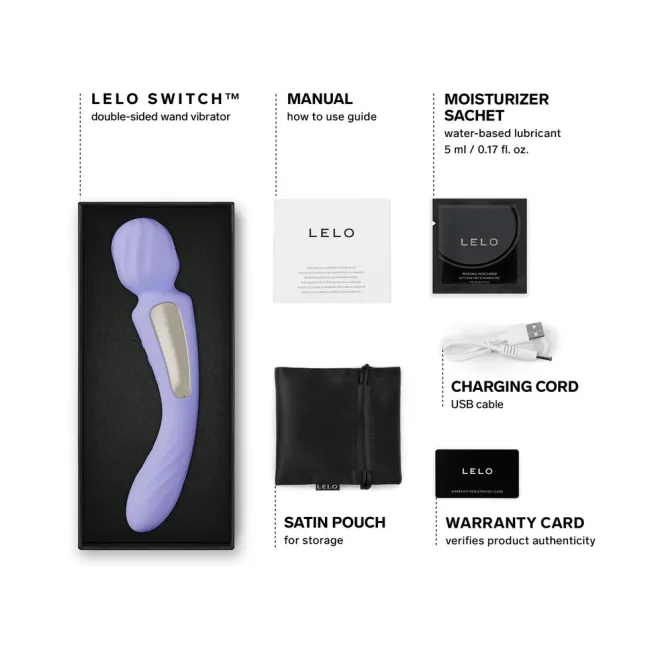Lelo SWITCH App Controlled Double Ended Textured Wand Vibrator