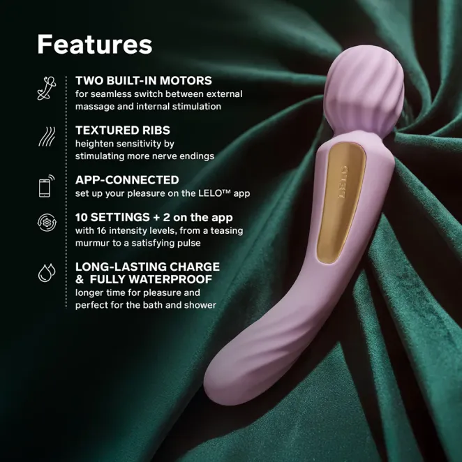 Lelo SWITCH App Controlled Double Ended Textured Wand Vibrator