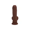 6 Inch RealRock Ultra Realistic Dual Density Vibrating Silicone Dildo with Balls Brown