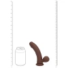 6 Inch RealRock Ultra Realistic Dual Density Vibrating Silicone Dildo with Balls Brown