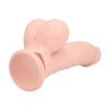 6 Inch Realrock Ultra Realistic Dual Density Vibrating Silicone Dildo with Balls Beige
