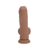 6 Inch RealRock Ultra Realistic Dual Density Vibrating Silicone Dildo with Balls Tan