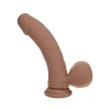 6 Inch RealRock Ultra Realistic Dual Density Vibrating Silicone Dildo with Balls Tan