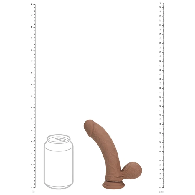 6 Inch RealRock Ultra Realistic Dual Density Vibrating Silicone Dildo with Balls Tan