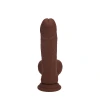 7 Inch Realrock Ultra Realistic Dual Density Vibrating Silicone Dildo with Balls Brown