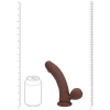 7 Inch Realrock Ultra Realistic Dual Density Vibrating Silicone Dildo with Balls Brown