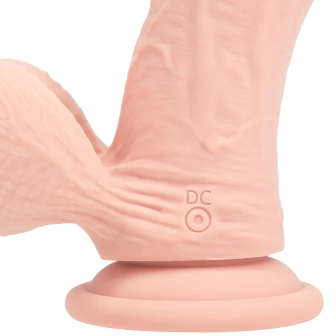 7 Inch RealRock Ultra Realistic Dual Density Vibrating Silicone Dildo with Balls Beige