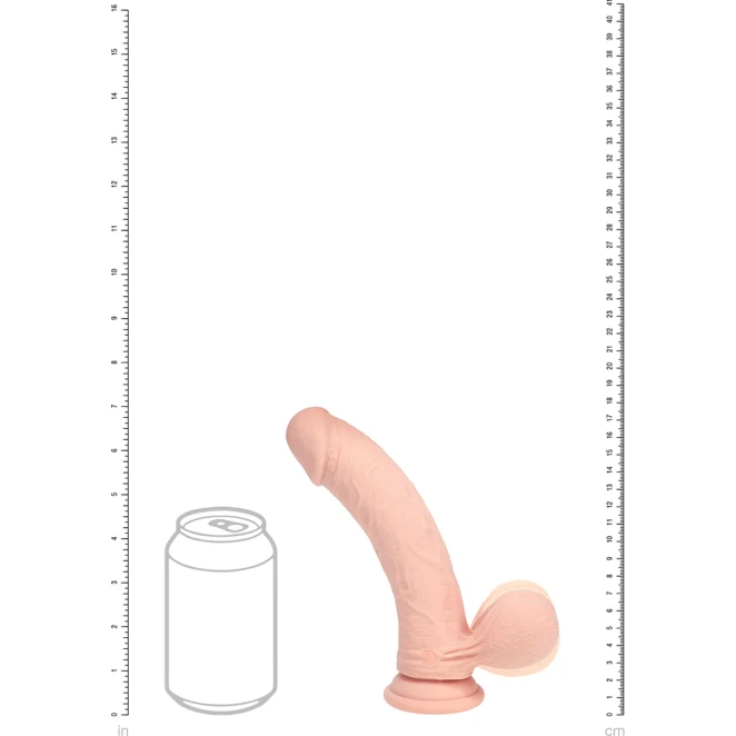 7 Inch RealRock Ultra Realistic Dual Density Vibrating Silicone Dildo with Balls Beige