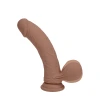 7 Inch RealRock Ultra Realistic Dual Density Vibrating Silicone Dildo with Balls Tan