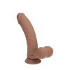 7 Inch RealRock Ultra Realistic Dual Density Vibrating Silicone Dildo with Balls Tan
